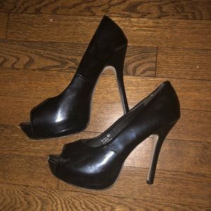 Black platform high heels